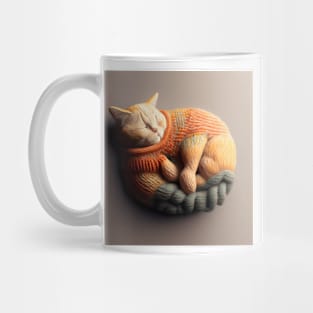 Sleepy Kitty Cat Knitten Kitten Mug